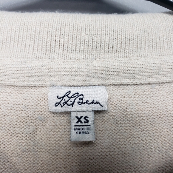 LL bean light tan 3/4 sleeve sweater, cashmere silk blend women's size XS - Picture 4 of 8